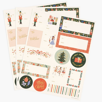 Pack of 3 Nutcracker Stickers & Labels