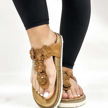 Bless Her Heart - Cognac Sandals