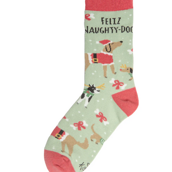 Feliz Naughty Dog Holiday Socks