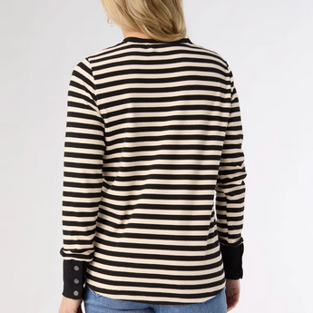 Alexis Super Soft Stripe Top with Snap Cuff