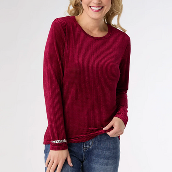 Delanie Crew Neck Textured Top