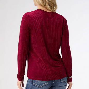 Delanie Crew Neck Textured Top