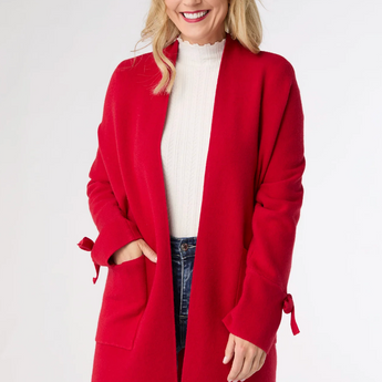 Heavenly-Luxe Bow Sleeve Cardigan with Pockets