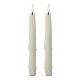 White LED Drip Taper Candles