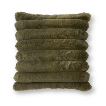 Dark Green Vegan Faux Fur Pillow