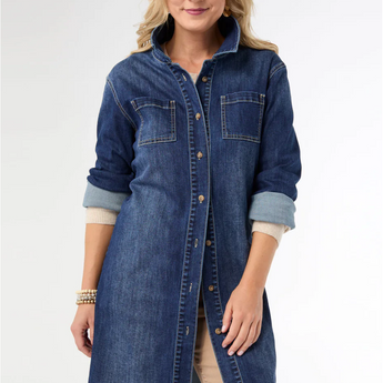 Bambu Soft Button Front Long Shacket