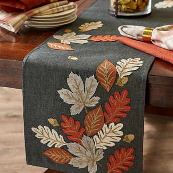 Autumn Embroidered Table Runner