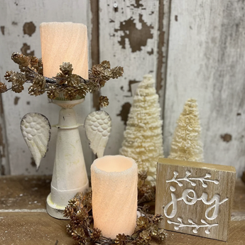 Medium Twisted LED Pillar Candle