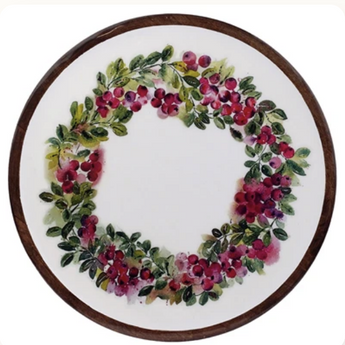 14" Cranberry Wreath Lazy Susan