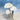 White Washed Resin Floral Top Mushroom