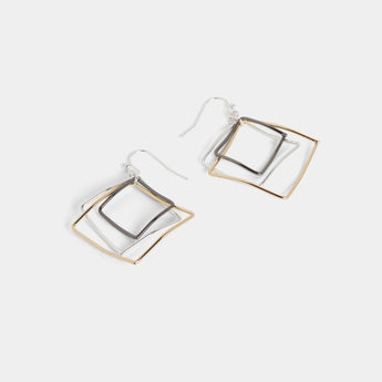 Triple Square Earrings