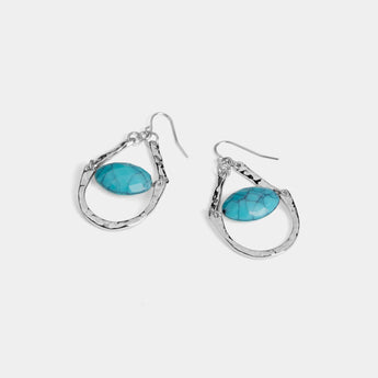Whispers Hammered Frame Bead Teardrop Earrings