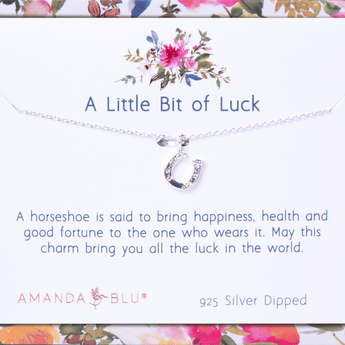 A Little Bit of Luck Silver Charm Necklace - Ruffled Feather