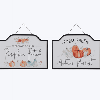 Assorted Metal Fall Pumpkin Wall Sign - Ruffled Feather