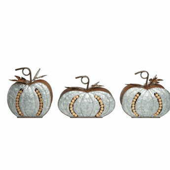 Asst. Metal Beaded Pumpkin - Ruffled Feather