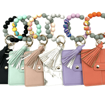 Bead Wallet Keychains - Ruffled Feather