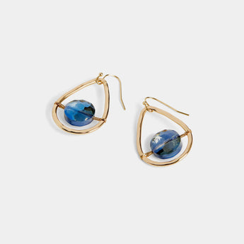 Whispers Bead Center Teardrop Earrings