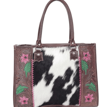 Begonias Hand Tooled Bag - Ruffled Feather