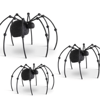 Black Glitter Metal Spider - Ruffled Feather