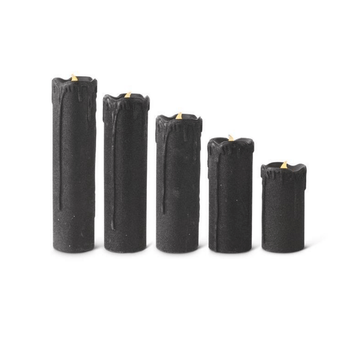 Black Glitter Resin LED Candles w/Timer XS, S, M, L, XL - Ruffled Feather