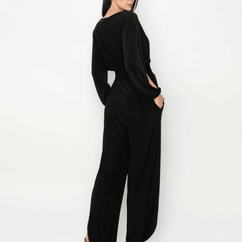 Black Jumpsuit - Ruffled Feather