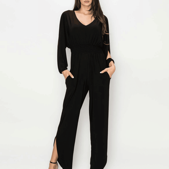 Black Jumpsuit - Ruffled Feather