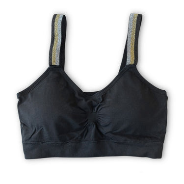 Black Metallic Multi Color Bra - Ruffled Feather