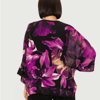 Black Orchid V-Neck Top - Ruffled Feather