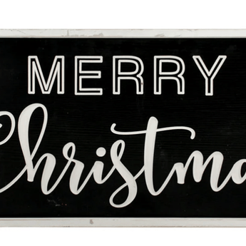 Black & White Merry Christmas Sign - Ruffled Feather