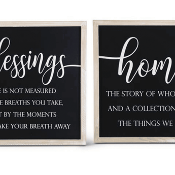 Blessing & Home Inspirational Signs - Assortment of 2 - Ruffled Feather