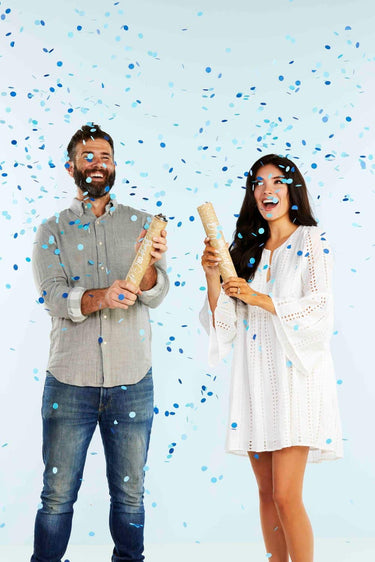 Blue Gender Revel Confetti Popper - Ruffled Feather