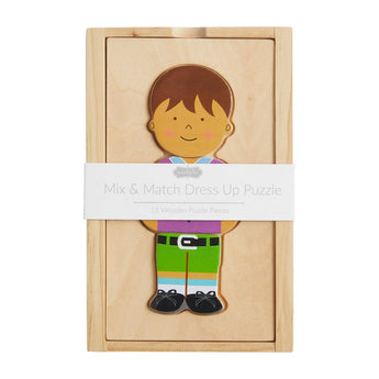 Boy Dress Up Wood Puzzle - Ruffled Feather