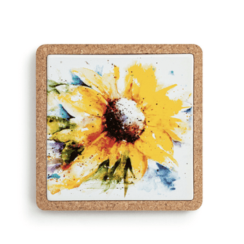 Bumblebee/Sunflower Cork Base Trivet - Ruffled Feather