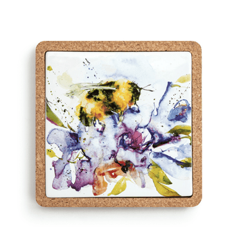 Bumblebee/Sunflower Cork Base Trivet - Ruffled Feather