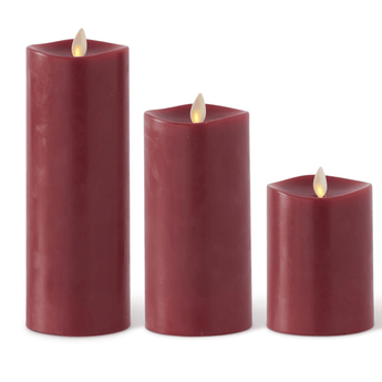 Burgundy Luminara Candles - Ruffled Feather