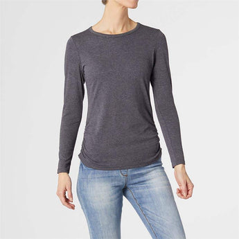 Charcoal Ashley Cinched Long Sleeve - Ruffled Feather