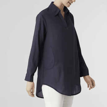 Chiara - Sheer Popover Tunic w/ Pockets - Ruffled Feather