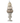 CLEARANCE 27.75" Embellished Stacked Silver &amp; Champagne Pumpkin Vase - Ruffled Feather