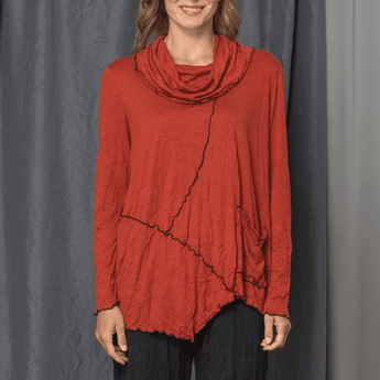 Clearance - Alden Top- Cayenne - Ruffled Feather