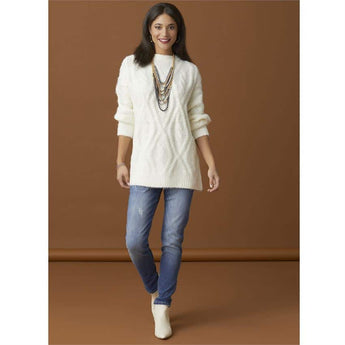 CLEARANCE Cream Caryn Chunky Cable Sweater - Ruffled Feather