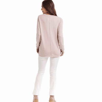 CLEARANCE Dempsey Long Sleeve V-Neck Tee Blush - Ruffled Feather