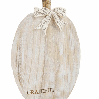 CLEARANCE Distressed Grateful Pumpkin Plaque - Ruffled Feather