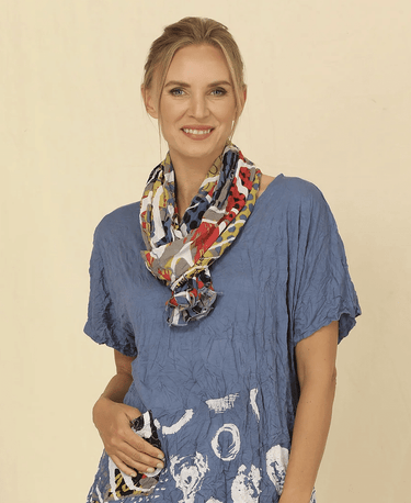 CLEARANCE - Patchwork Sheer Scarf - Ruffled Feather
