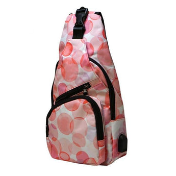 CLEARANCE - Pink Bubbles Anti - theft Daypack - Large - Ruffled Feather