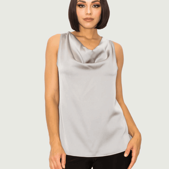 CLEARANCE - Racerback Cowl Neck Tank - Ruffled Feather