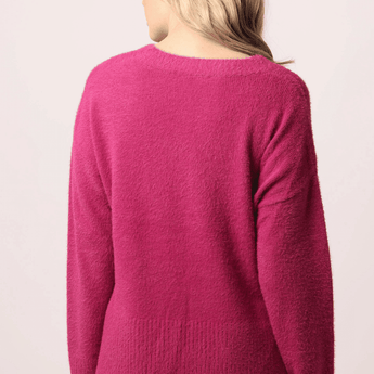 CLEARANCE Super Soft Margarita Sweater - Fuchsia - Ruffled Feather