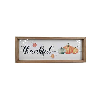 CLEARANCE Thankful Metal Sign - Ruffled Feather