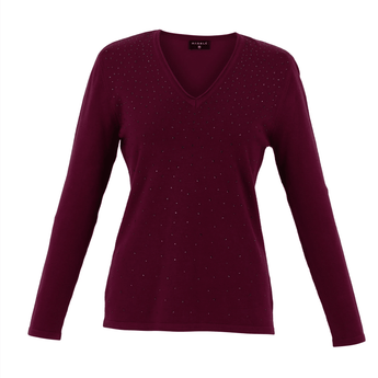 CLEARANCE Wild Berry Pink Bedazzled Sweater - Ruffled Feather