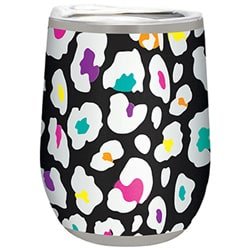 Colorful Leopard 12oz Stemless Tumbler - Ruffled Feather