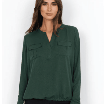 Dark Green Blouse - Hermine 1 - Ruffled Feather